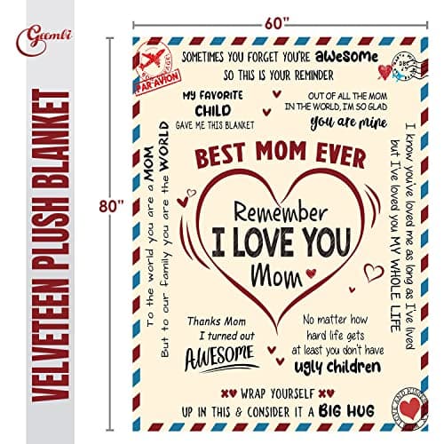 GEEMBI Gifts for Mom from Daughter Son - Super Soft Fleece Throw Blanket for Couch Bed 60x80 in - Mothers Day Mom Birthday Gifts, Mama Gift for Mother, Lightweight Fleece Blanket for Women