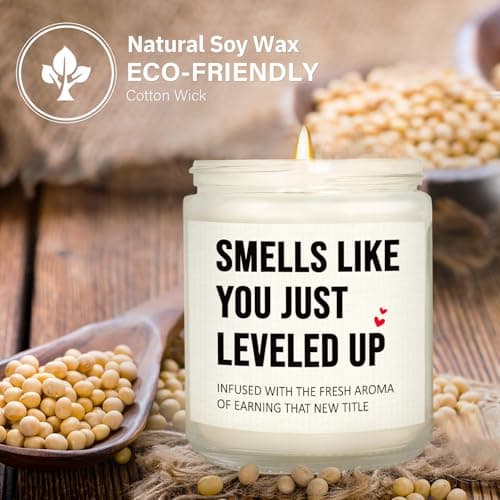 Promotion Gifts for Women Men, New Job/Parents Candle, Congratulations Gift for Women, Funny Congrats Gift for Coworker, Gamer, Friend, Boss, Teacher, Nurse, Handmade, 7oz