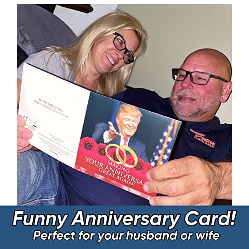 OUR FRIENDLY FOREST Talking Trump Anniversary Card - Authentic Voice Recording - Personal Anniversary Message from Presidential Collection - Includes Envelope