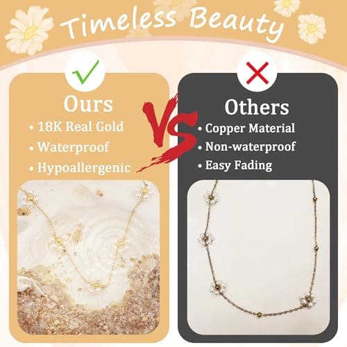 SmileBelle Pearl Necklaces for Women, Daisy Pearl Choker as Christmas Stocking Stuffers for Teens, Silver Daisy Pearls Jewelry Trendy Stuff Birthday Gifts 3 Pearls White Necklace as Wedding Jewelry