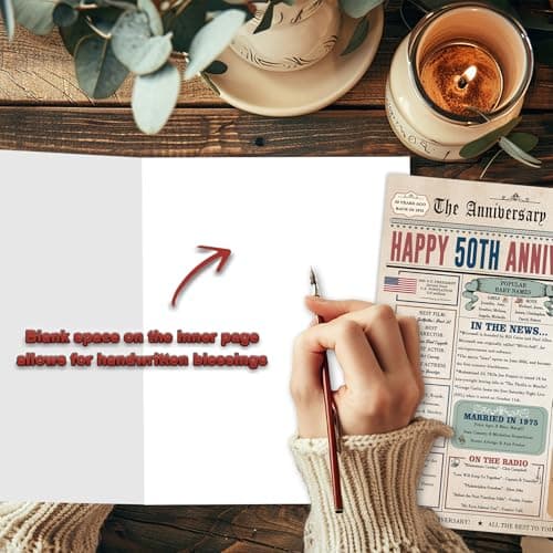 Best 50th Wedding Anniversary Card Gifts for Couple, Funny 50th Anniversary Decorations for Mom Dad, Golden Wedding Gift for Him Her