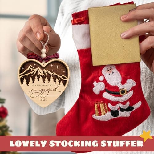 Engagement Gifts for Couples - Gifts for Newly Engaged Couples - Engagement Gift for Her, Bride to Be, Couple - Just Engaged Gift for Friends, Women, Fiance - Wood Christmas Ornament 2025