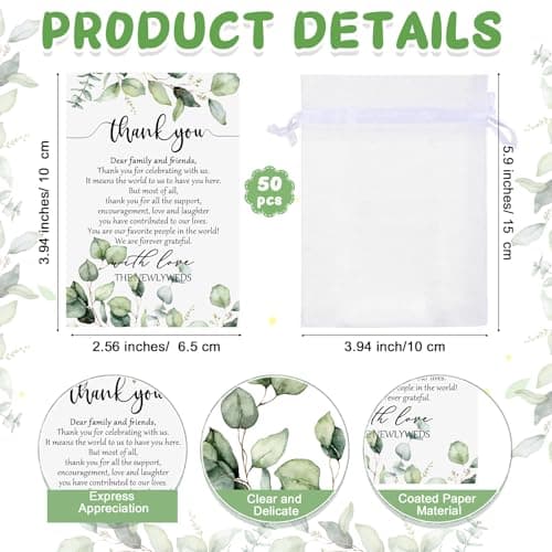 Uiifan 50 Sets Wedding Favors for Guests Wedding Shot Glasses Acrylic Clear Plastic Shot Glasses with Thank You Cards and Organza Bags for Guest Newlyweds Bridal Shower Gift (Cheers to Love)