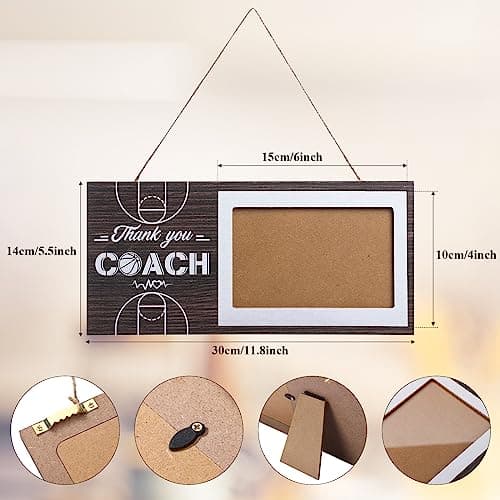 Sumind Sport Graduation Coach Picture Frame Football Softball Baseball Soccer Basketball Volleyball Graduation Photo Frame Thank You Coach Gift 4" x 6"(Basketball)