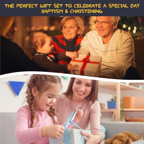 Baptism Gifts for Girls, Baby Dedication Gift, Christening Gifts for Baby Girls, Baptism Gifts Set Include 7'' Plush Bunny and Let's Pray Book in Keepsake Box.