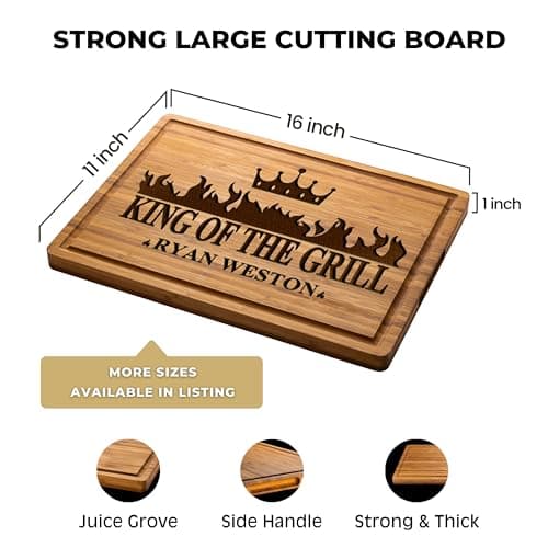 GIFTS TO ENGRAVE Personalized Grilling Gifts for Men - Custom Fathers Day Present for Dad - BBQ Cutting Board Perfact Grill Master Gifts for Him, Dad, Father in Law, Husband 2025