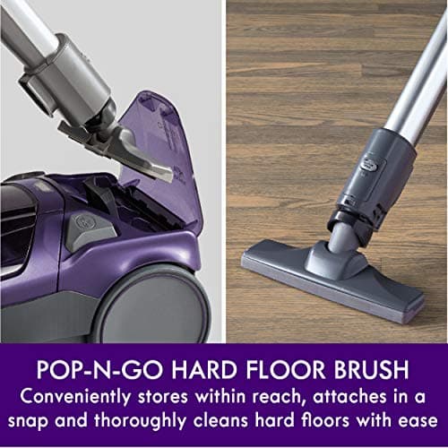 Kenmore 600 Series Pet Friendly Lightweight Bagged Canister Vacuum with Pet PowerMate, Pop-N-Go Brush, 2 Motors, HEPA Filter, Aluminum Telescoping Wand, Retractable Cord and 4 Cleaning Tools, Purple