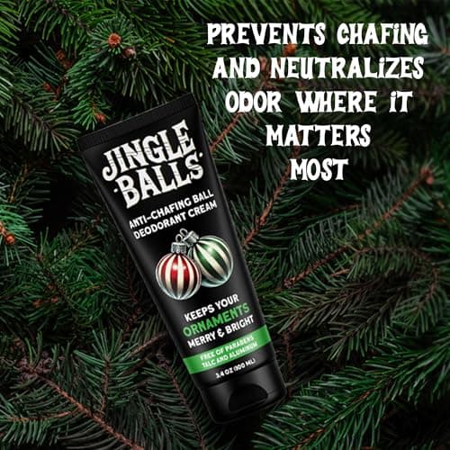Pelto Jingle Anti-Chafing Cream Ball Deodorant for Men. 2024 Stocking Stuffers for Men Christmas Gifts For Husband Boyfriend, Unique Gifts for Him. White Elephant Gift Dad Boyfriend Secret Santa