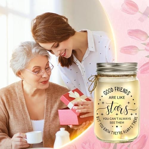 Kenon Mason Jar Night Light for Bestie, Birthday Day Gifts for Women, Home Decoration Lights, Personalized Mason Jar Mothers Day Christmas Gifts for Best Friends Sister