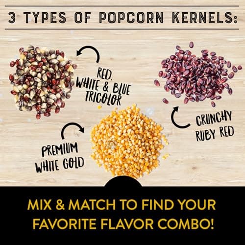 Urban Accents MOVIE NIGHT Popcorn Kernels and Popcorn Seasoning Variety Pack (set of 8) - 3 Non-GMO Popcorn Kernel Packs and 5 Gourmet Popcorn Snack Seasoning