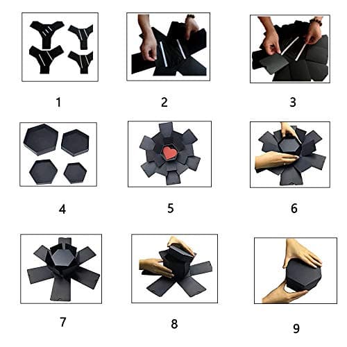 Explosion DIY Gift Set, Exploding Love Box for Couples, Sentimental Gift for Wedding, Birthday Party, Boyfriend, Girlfriend, Scrapbook Style Photo Album, Memory Box