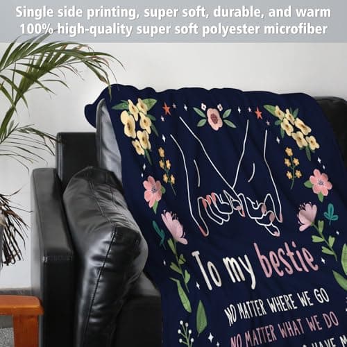Friendship Gifts for Women, Best Friend Birthday Graduation Gifts for Women, Best Friend Blanket Gift, to My Bestie Throw Blanket for Christmas Mothers Day 60" x 50"