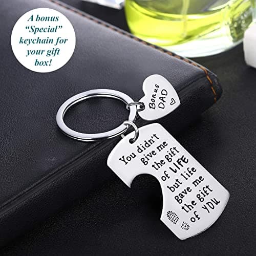 Bonus Dad Gifts - Step Dad Gifts From Daughter, Son, Kids - 20 Oz Tumbler & Keychain Funny Stepdad Gift - Christmas Father Day, Birthday Gift For Stepdad - Best Bonus Father Travel Coffee Mug