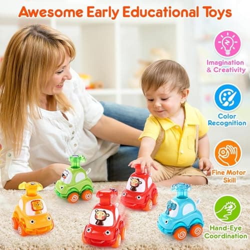 Cars Toys for 1 Year Old Boy Birthday Gift: Press and Go Toys Cars for Toddlers 1-3 Baby Toys 12-18 Months Toddler Toys Age 1-2 One Year Old Boy Toys First Birthday Gifts for 1-3 Year Old Boys Girls