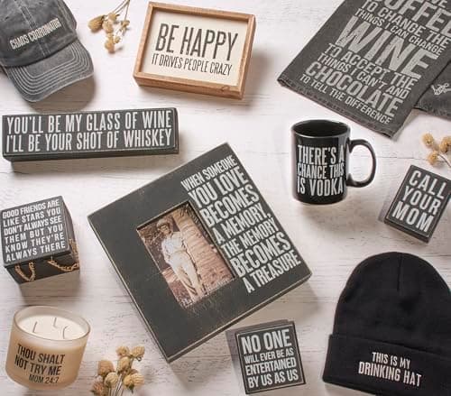 Primitives by Kathy 18192 Classic Hinged Wood Box, 4 x 4 x 2.75-Inches, Good Friends Are Like Stars