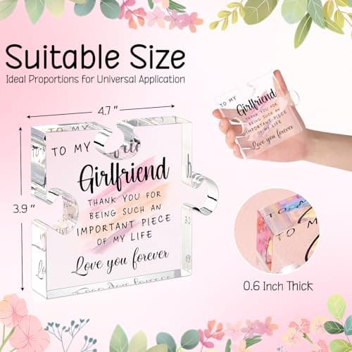 Gifts for Girlfriend from Boyfriend -Girlfriend Puzzle Piece Gift Unique Girlfriend Birthday Gifts for gf Valentines Mothers Day Anniversary Romantic Gift for Her