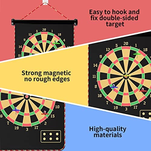 Mixi Magnetic Dart Board Outdoor Game for Kids with 12 Darts, Best Toys Gifts for Teenage Boys Girls Age 5 6 7 8 9 10 11 12 13 14 15 16 Years