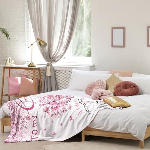 Gifts for Girlfriend, I Love My Girlfriend Birthday Gift, Cute Birthday Gift for Girlfriends Blanket 60"x 50", Best Gifts for GF, Romantic Anniversary Present for Her