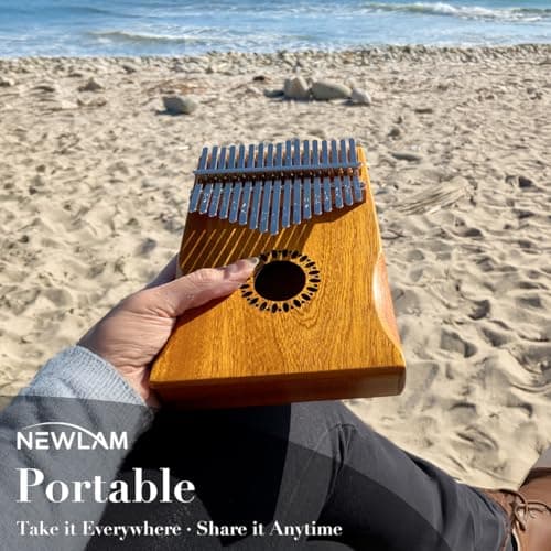 Kalimba Thumb Piano 17 Keys, Portable Mbira Finger Piano Gifts for Kids and Adults Beginners Wood