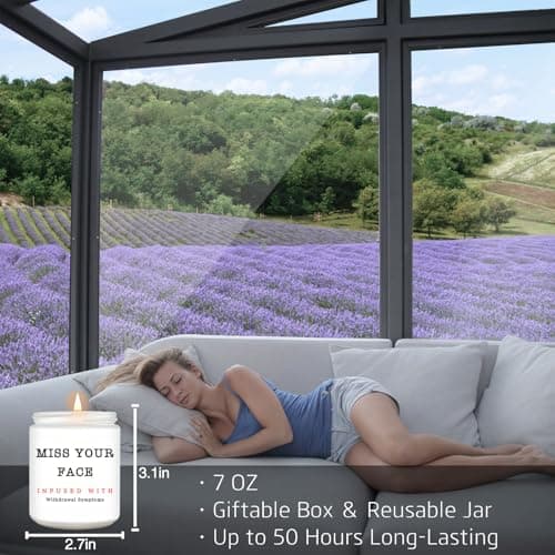 Homsolver Gifts for Women, Men, Friends, Sister, Bestie, Christmas Birthday Candles for Her Him, Unique Friendship Gift for Friend, Miss Your Face Scented Candle