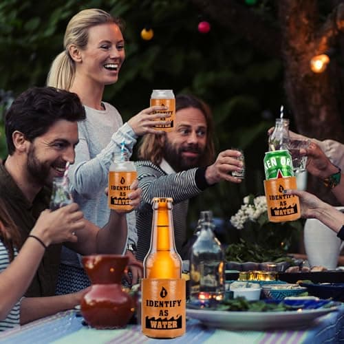 White Elephant Gifts for Adults Leather Can Cooler for Men Christmas Stocking Stuffers Gifts for Dad From Daughter Son Fathers Day Birthday Gag ldeas Funny Retirement Gift Tactical Koozie