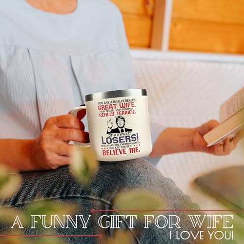 Gifts for Wife from Husband - Wedding Anniversary for Women, Birthday, Mothers Day, Christmas Wife Gifts for Her - Romantic Love Gift for Her - 14 Oz Stainless Steel Coffee Mug