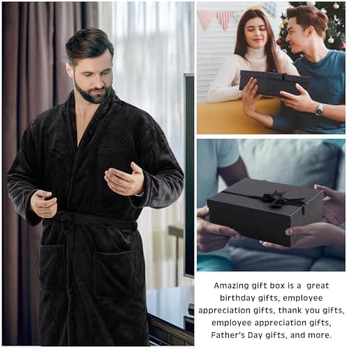 Nuogo 15 Pcs Birthday Gifts for Men Beard Care Set for Him Christmas Gifts Basket Ideas Kit for Men Tumbler Bath Robe for Dad Husband Boyfriend Box Christmas Gifts Baskets