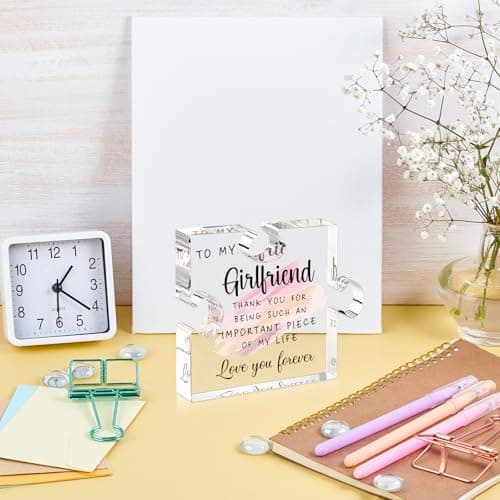 Gifts for Girlfriend from Boyfriend -Girlfriend Puzzle Piece Gift Unique Girlfriend Birthday Gifts for gf Valentines Mothers Day Anniversary Romantic Gift for Her