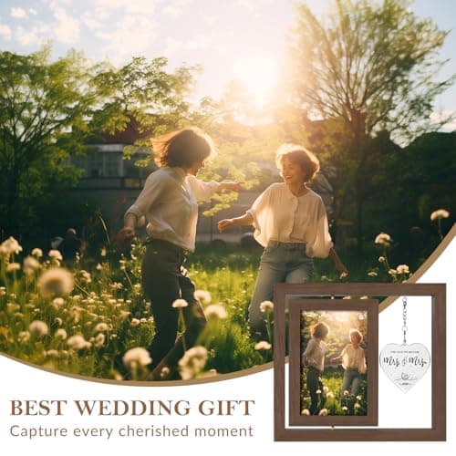 Mrs and Mrs 2026 Brown Picture Frame, Mrs & Mrs Wedding Gifts, Newlywed Engagement Present Lesbian Couple Bridal Shower Gifts, LGBT Gift Ideas