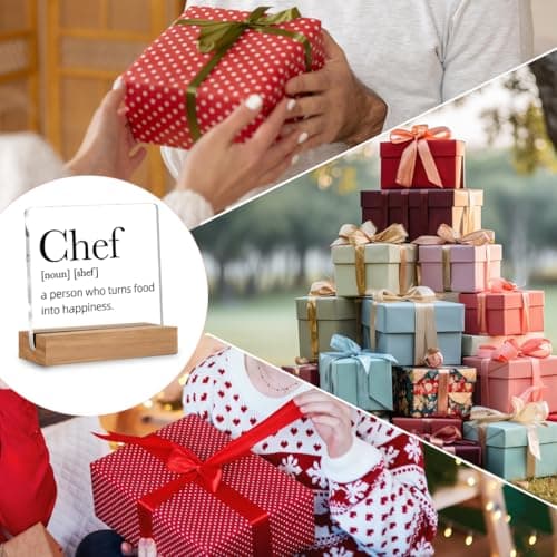 Chef Gifts for Men Women, Chef Definition Gift, Gifts for Chefs, Home Kitchen Decor, Desk Decor Acrylic Sign, 4 x 4 Inches