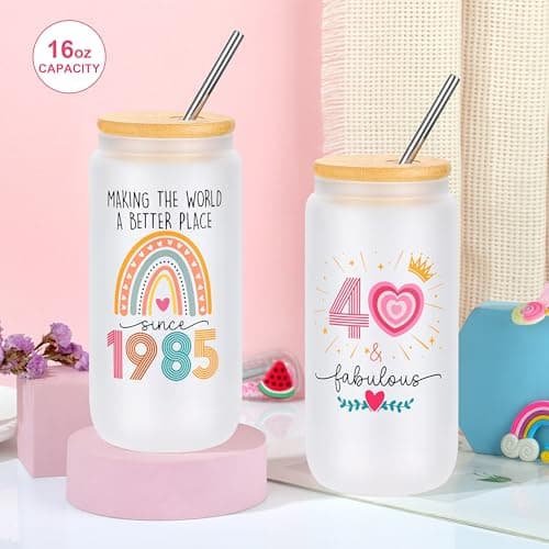 40th Birthday Gifts Women, 1985 40th Birthday Decorations for Women 40 Year Old Birthday Gifts for Wife Sister Best Friends 40 th Birthday Decorations
