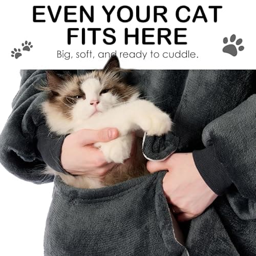 Krifey Wearable Blanket Hoodie, Oversized Sherpa Hooded as Birthday Gifts Christmas Gifts for Mom Women Girlfriend Men, Cozy Sweatshirt with Giant Pocket