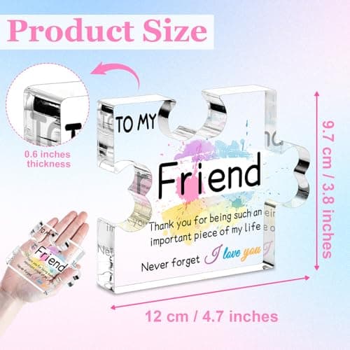 Friend Gifts for Women, Gifts for Friends - Acrylic Puzzle Piece Plaque Friend Gifts 4.7×3.8×0.6inch, Birthday Gifts for Women Friendship, Cool Gifts for Female Friend