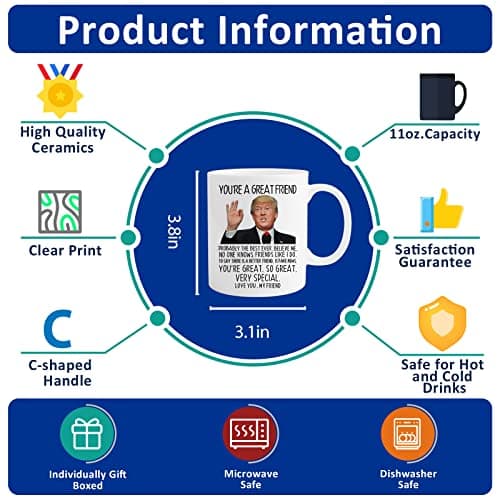 Aurahouse You're A Great Friend 11 Oz Coffee Mug, Christmas Gifts for Friends Men Women, Birthday Gifts for Best Friend, Funny Father's Day Gift Friends Present Ceramic Cup