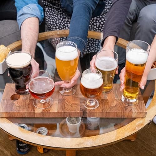 Libbey Craft Brews Assorted Beer Glasses Set of 6 with Gift Box – Lead‑Free Specialty Beer Glassware for IPA, Stout, Wheat, Lager, Sour & High‑ABV – Dishwasher Safe