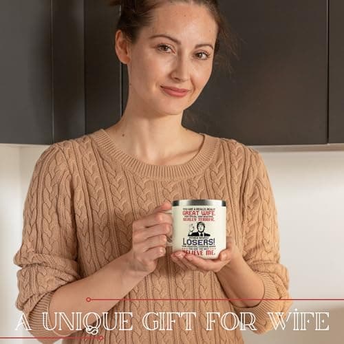 Gifts for Wife from Husband - Wedding Anniversary for Women, Birthday, Mothers Day, Christmas Wife Gifts for Her - Romantic Love Gift for Her - 14 Oz Stainless Steel Coffee Mug