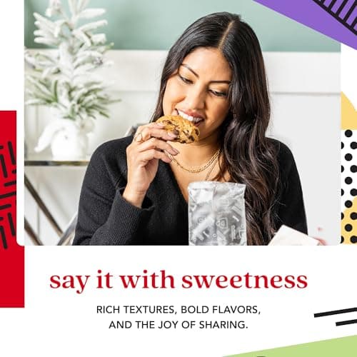 David’s Cookies Gourmet Assorted Cookies and Brownies Gift Basket - 12 x 1.5oz fresh baked cookies and 10 x 2oz individually wrapped brownies - Great for Sharing, Ideal Gift for All Special Occasions