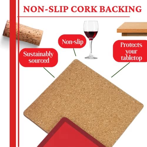 Christmas Coasters | Funny Cork Coasters | 8 in Gift Box | Hostess Gifts (Holiday)