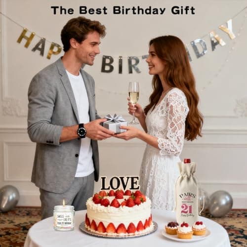 21st Birthday Gifts for Her Him 21 Year Old 21st Birthday Decorations for Men Wine Bag And Candle Happy Anniversary Party Supplies Decorations - Back in 2005