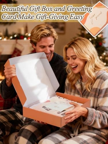 Bigmeta 47x73in Anniversary Birthday Gifts for Women from Husband - Wearable Blanket Christmas Warm Gifts for Wife, with Hoodie (Couple-Orange)