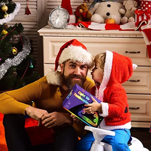 Aywewii LED Tambourines for Kids & Adults, Sensory Toys Autism Gifts Special Needs Must Haves, Stocking Stuffers for Boys & Girls, Light Up Party Favors Musical Instruments (4 Colors Randomly Sent)