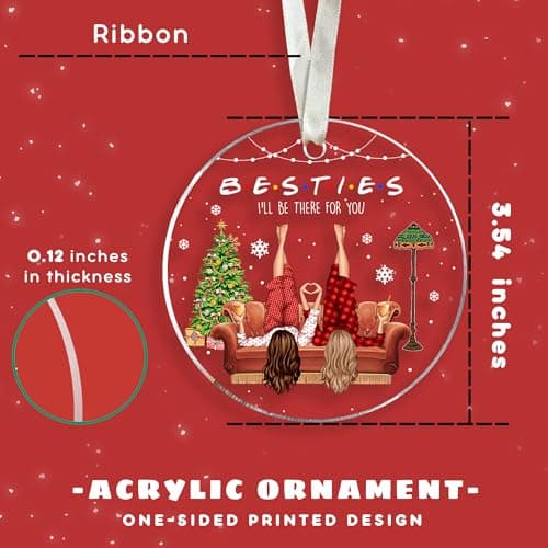 Best Friend Ornaments for Christmas Tree - Bestie Gifts - Friendship Christmas Ornaments - Acrylic Ornament