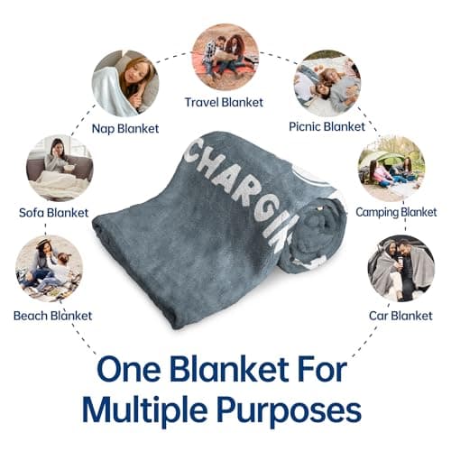 Funny Grandpa Gifts, Grandpa is Charging Sloth Blanket, Grandpas Birthday Gifts, Gift for Grandpas from Grandkids for Christmas Fathers Day, Soft Sloth Blanket for Grandfather 60" x 50"