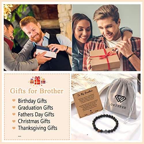 To Mens Gifts Cross Bracelet for Son, Grandson, Dad, Husband, Godfather, Men - Birthday Graduation Retirement Christmas Christian Gift for Teens Men