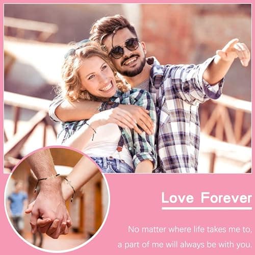 Couples Bracelets Matching Bracelets for Couples Relationship Bracelets for Bf and Gf Cross Bracelet for Best Friends for Him and Her Boyfriend Girlfriend Bracelets