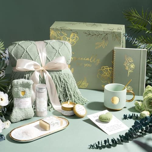Self Care Gifts for Women Get Well Soon Gift Baskets, Unique Christmas Birthday Gifts for Women Spa Care Package, Sympathy Inspirational Thinking of You Gift Set for Mom Sister Friend Wife Girlfriend
