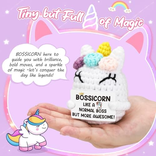 Christmas Boss Gifts for Boss Lady Women, Bossicorn Xmas Stocking Stuffers White Elephant Birthday Unicorn Office Gift for Boss Female Appreciation Thank You Present for Supervisor Manager Leader