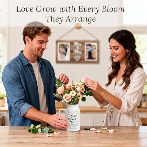 Wedding Gifts for Couples 2026: Love Grows Here & Rings Design - Home Decor Accents for Newlyweds
