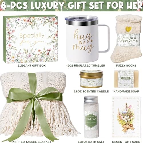 Self Care Gifts for Women Get Well Soon Gifts, Birthday Gifts for Women Care Package, Sympathy Gift Baskets Spa Gifts Set, Thinking of You Christmas Inspirational Gifts for Mom Her Friend Sister Wife