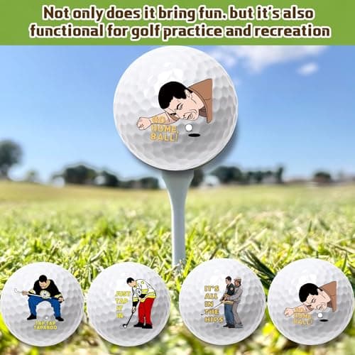 Artpreti 4 Pcs Funny Golf Balls for Birthday, Novelty Golfer Gift for Dad Coworkers Golfers Golf Lovers